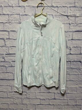 Lululemon define jacket size 12 diamond dye light blue and white Rare